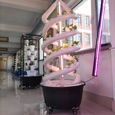 La planta espiral vertical de la familia crece el cultivo vegetal interior del aerosol de la torre hidropónica
