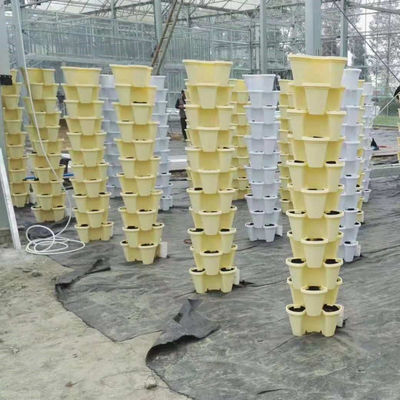 Potes de flores verticales de plástico para el cultivo de sustratos