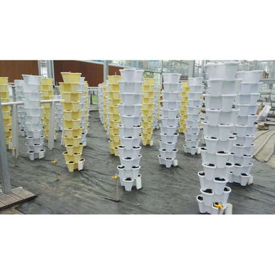 Potes de plástico para plantas de la torre moderna de exterior Potes de plástico para flores apilables