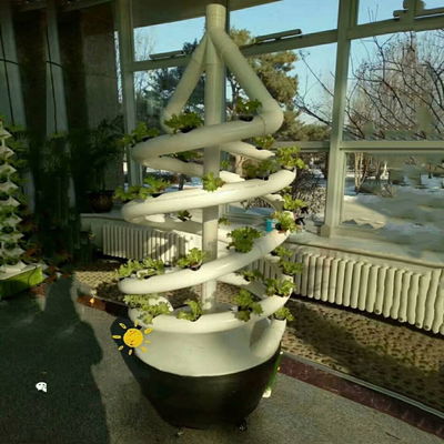 La planta espiral vertical de la familia crece el cultivo vegetal interior del aerosol de la torre hidropónica